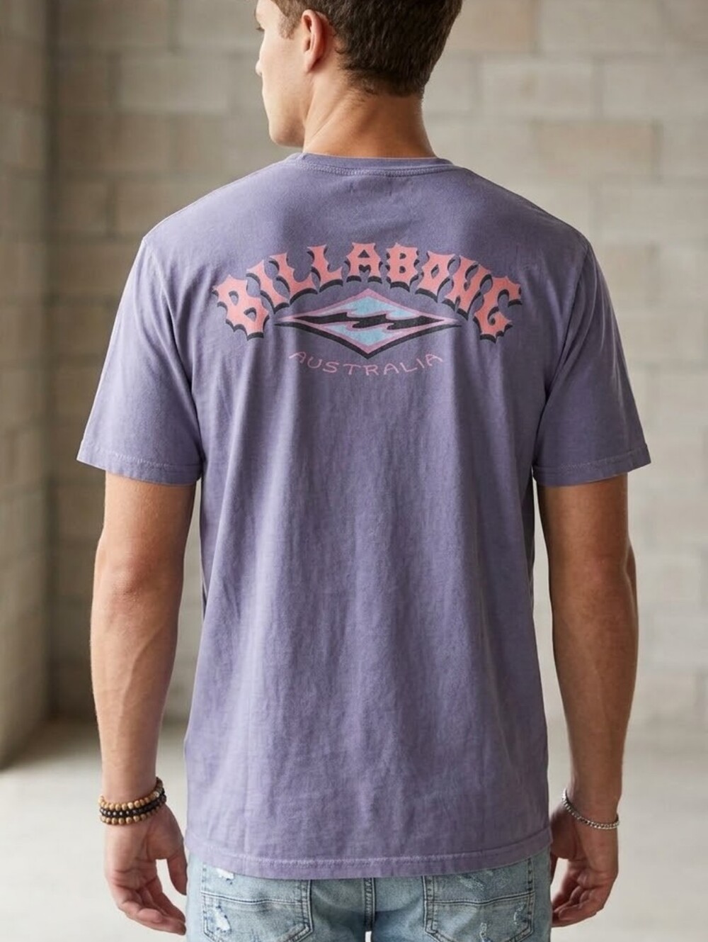 Billabong Adventure Division Organic Cotton Purple Graphic Tee Large